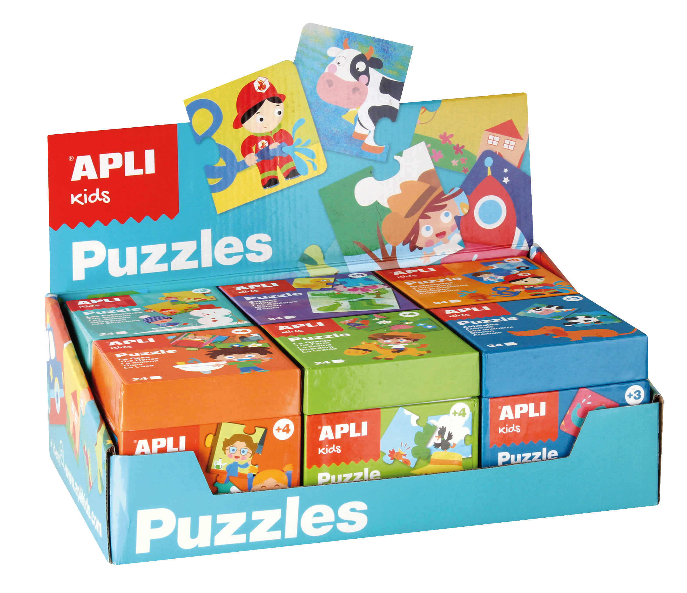 Puzzles display blue 6 u. (24 pieces) | APLI
