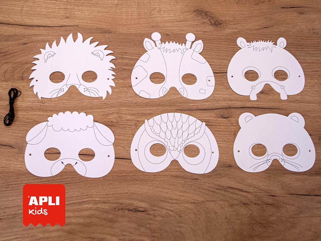 Máscaras para pintar y colorear carnaval APLI